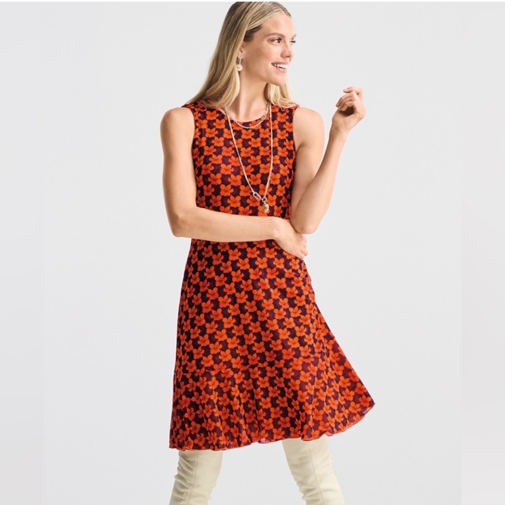 Cabi Flip Dress orange floral